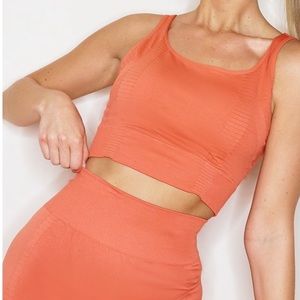 PrettyLittleThing Orange Workout Bra Top